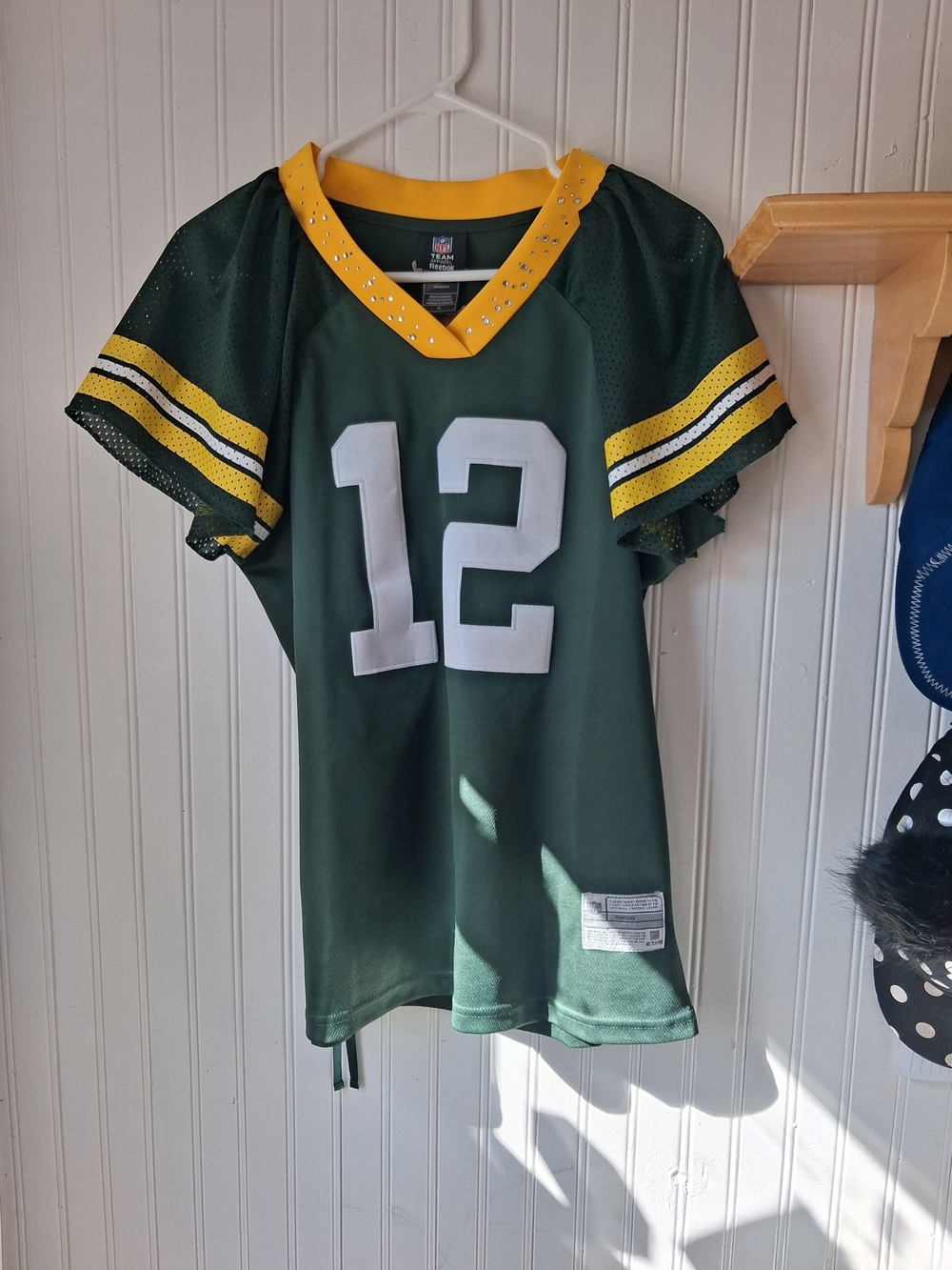 Girls Green & Yellow Football Jersey Top - Number 12 Rodgers Green Bay Packers